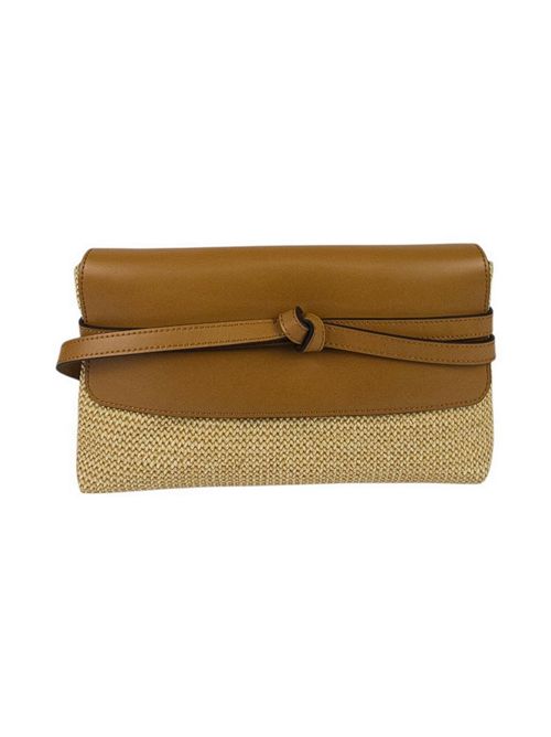 borsa donna belty in rafia e pelle naturale  e cuoio Gianni Chiarini | BS 12166-COMM TWIST-LSNATURALE-CUOIO